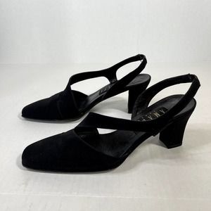 Amalfi Chic Black Slingback Heels